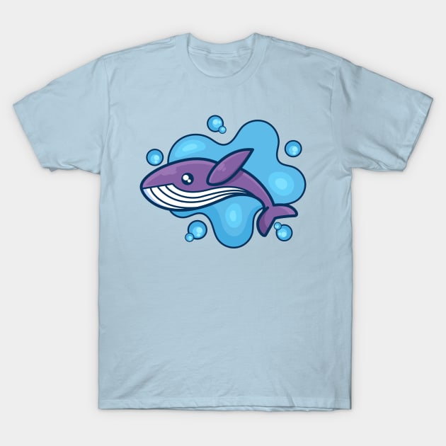 cute ocean whale design T-Shirt by onama.std